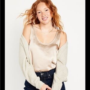 Silk champagne tank size 2X